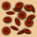 Erythrocytes: red blood cells, vector illustration